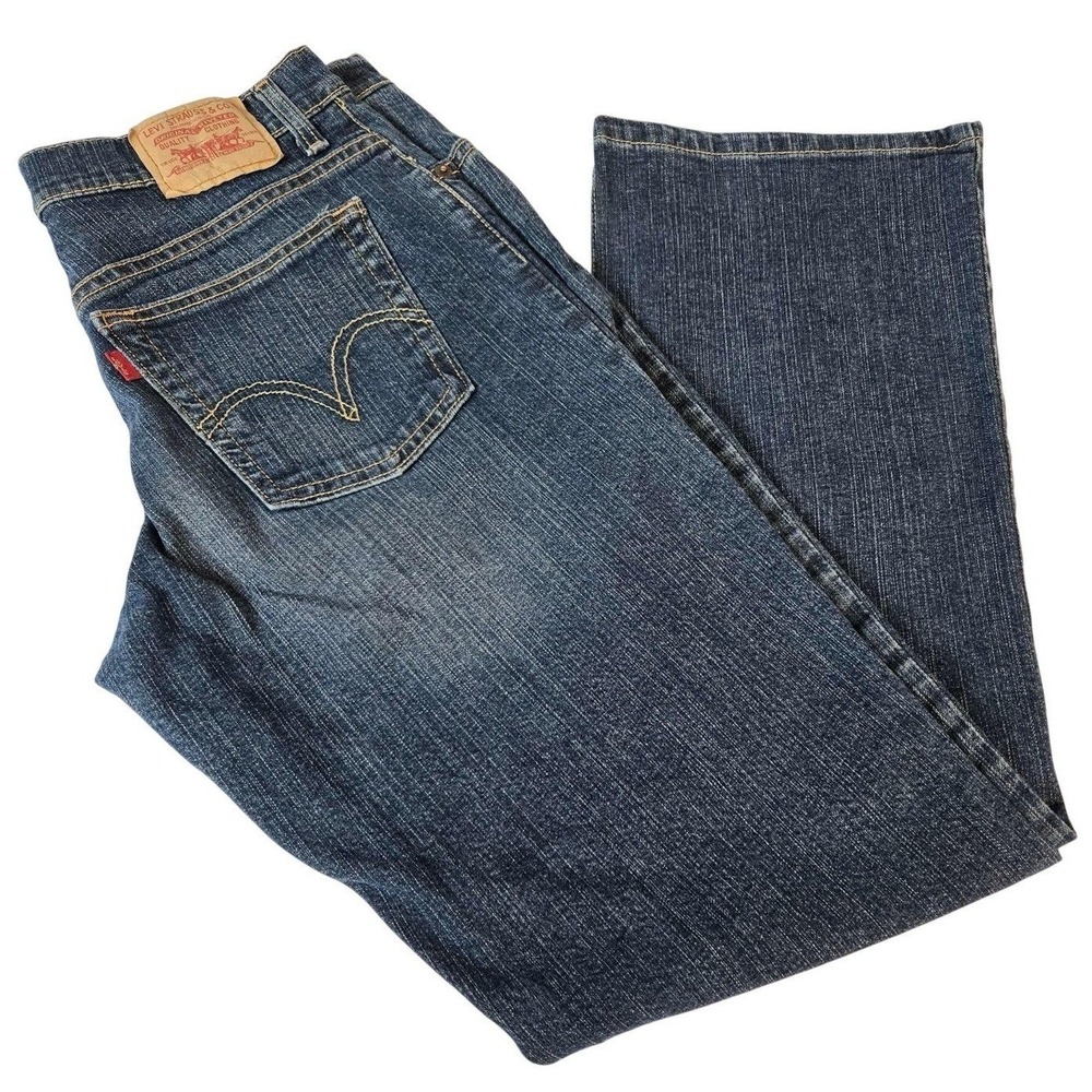 Levis 515 Bootcut Jeans Womens 12M Dark Wash Stretch Denim Mid Rise 34x29